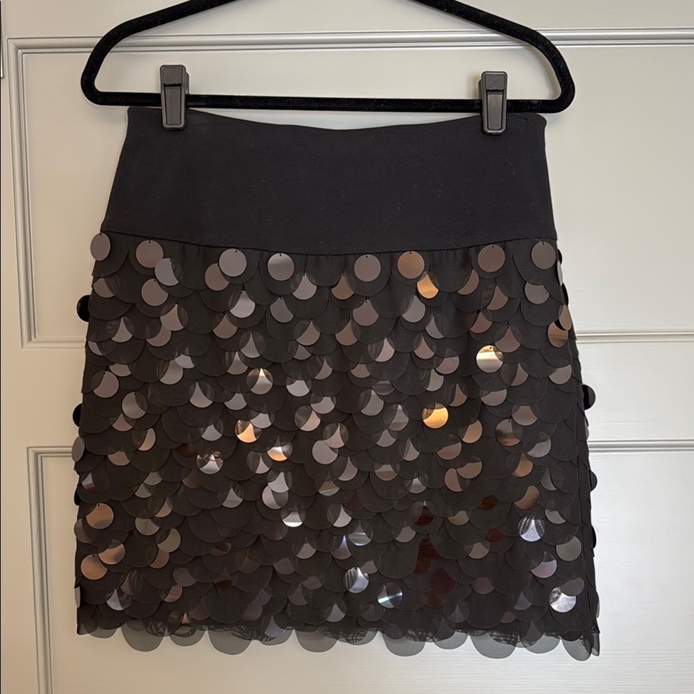 Black Sequin Mini Skirt